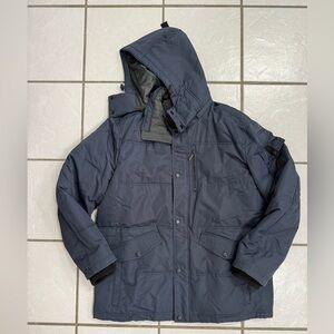 Men's London Fog Navy Hooded Jacket Size XL